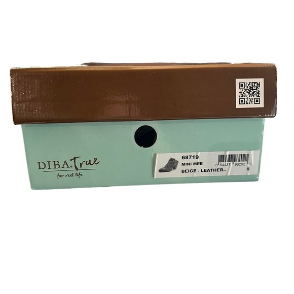 NIB Diba True Beige Mini Mee Leather Perforated Heeled Mule - Picture 5 of 11